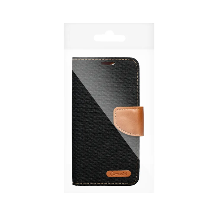 A-One Brand - iPhone 16 Plånboksfodral Canvas - Svart