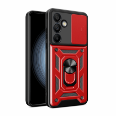 OEM - Galaxy S24 FE Mobilskal Hybrid Armor Camshield - Röd