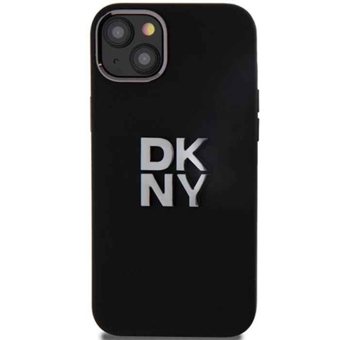 DKNY - DKNY iPhone 15/14/13 Mobilskal Liquid Silikon Metal Logo - Svart