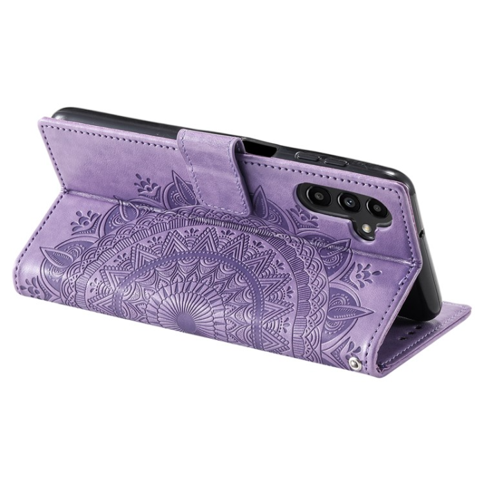 A-One Brand - Galaxy A24 4G Plånboksfodral Imprinted Mandala Flower - Lila
