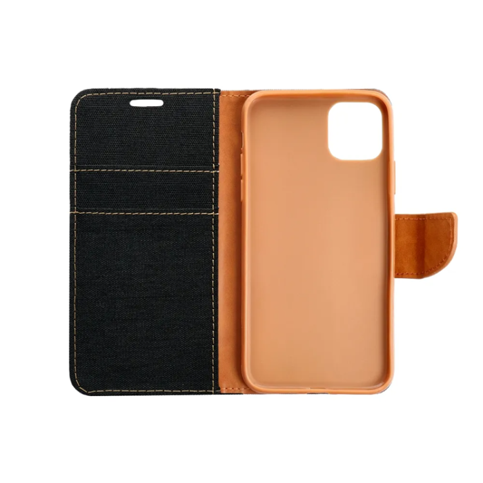 A-One Brand - iPhone 16 Plånboksfodral Canvas - Svart