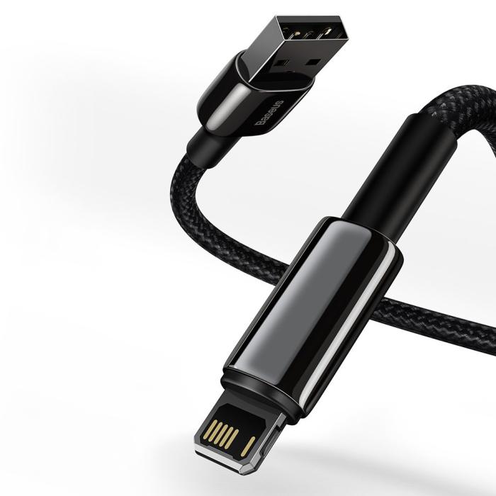 BASEUS - Baseus Tungsten USB-A till Lightning kabel 1m - Svart