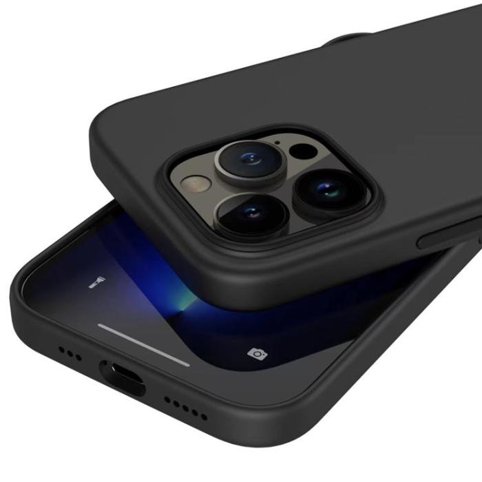 A-One Brand - iPhone 14 Pro Skal Liquid Silicone - Svart