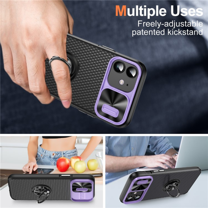 A-One Brand - iPhone 11 Mobilskal Ringhållare Kickstand - Lila