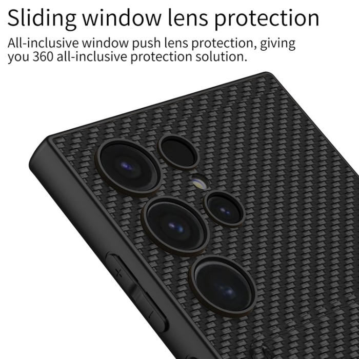 GKK - GKK Galaxy S24 Ultra Mobilskal Korthållare PU-Läder - Carbon Fiber