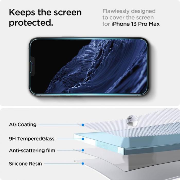 Spigen - [2-Pack] Spigen iPhone 16E Härdat Glas Skärmskydd EZ Fit - Clear
