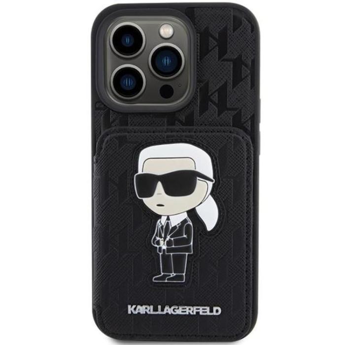 KARL LAGERFELD - Karl Lagerfeld iPhone 15 Pro Max Mobilskal Korthållare Monogram Ikonik