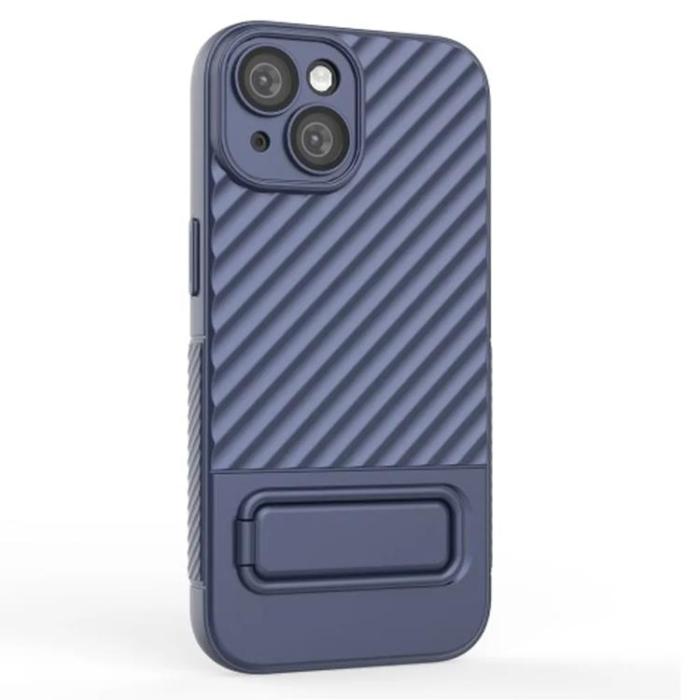 Taltech - iPhone 15 Mobilskal Kickstand TPU - Mörkblå