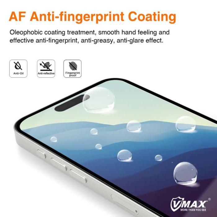 VMAX - Vmax iPhone 16 Plus Härdat Glas Skärmskydd 9D - Svart