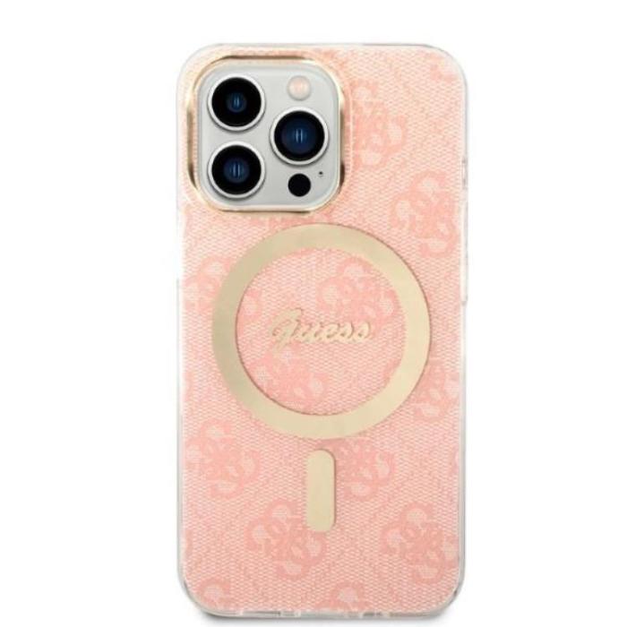 Guess - Guess iPhone 13 Pro Max Magsafe Skal Print + Trådlös Laddare - Rosa