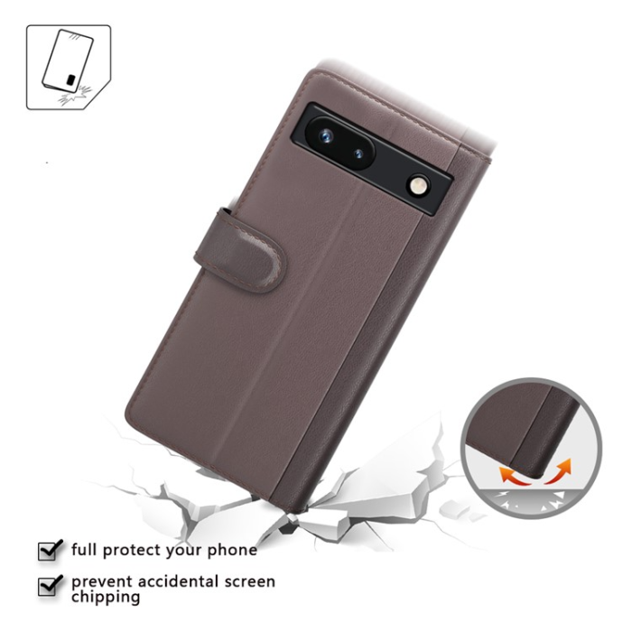A-One Brand - Google Pixel 7A Plånboksfodral Äkta läder Cow - Brun