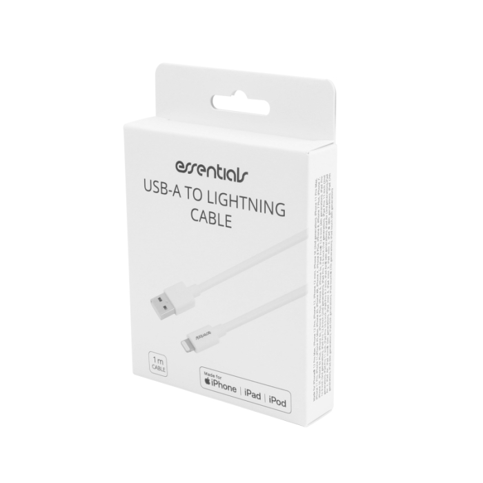 UTGATT1 - Essentials MFi Lightning USB-A Kabel 1m - Vit