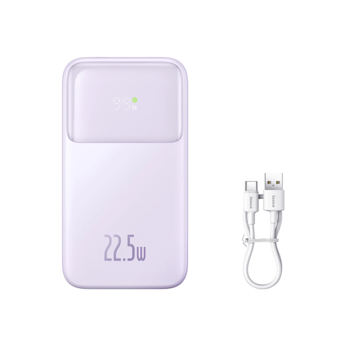 BASEUS - Baseus Powerbank med display 20000mAh 22.5W Comet Series - Lila