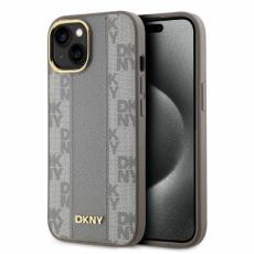 DKNY - DKNY iPhone 14 Mobilskal MagSafe Läder Checkered Mono - Beige