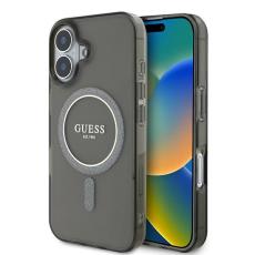 Guess - Guess iPhone 16 Plus Mobilskal MagSafe IML Glitter Circle - Svart