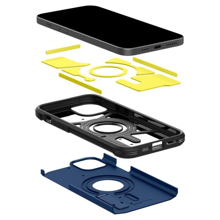 Spigen - Spigen iPhone 15 Mobilskal Magsafe Tough Armor - Blå