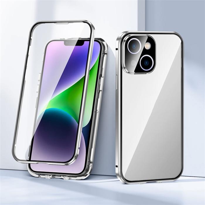 A-One Brand - iPhone 14 Plus Skal Metall Magnetic - Silver