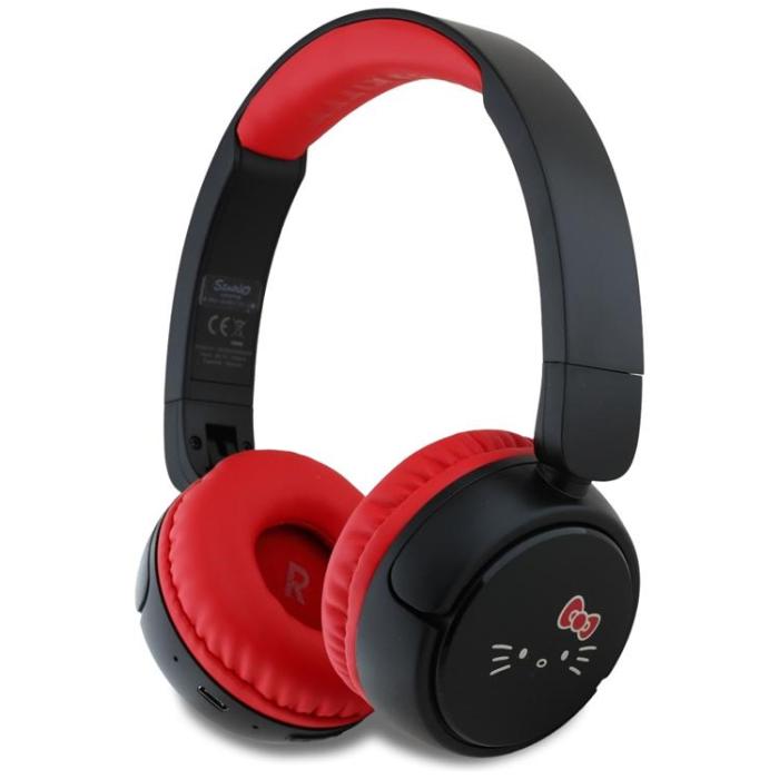 Hello Kitty - Hello Kitty On-Ear Hörlurar Trådlösa Bluetooth Face Logo - Röd