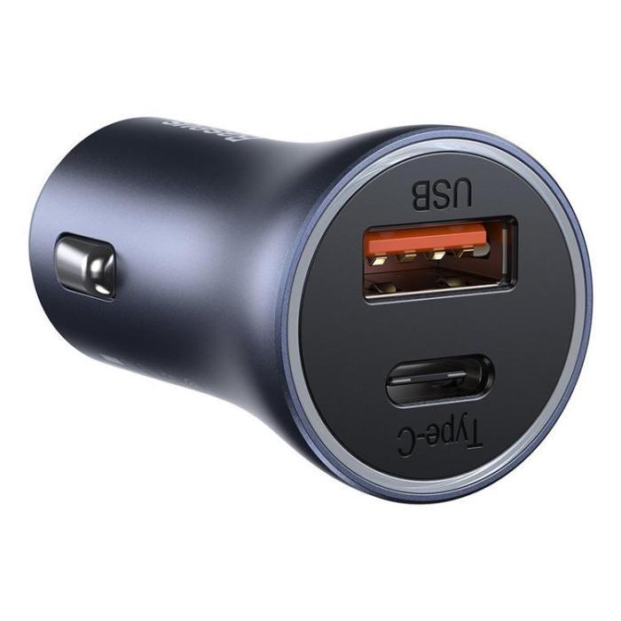 BASEUS - Baseus Golden Billaddare USB/USB-C 40 W USB-C Kabel - Grå