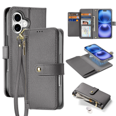 Dux Ducis - Dux Ducis iPhone 16 Plånboksfodral Lawa Läder - Grå