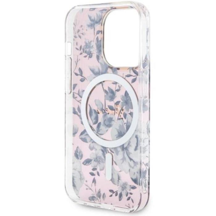 Guess - Guess iPhone 14 Pro Max Mobilskal MagSafe Flower - Rosa