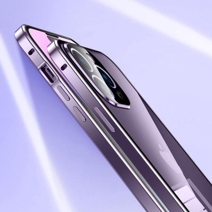 A-One Brand - iPhone 14 Pro Skal Metall Magnetic - Blå
