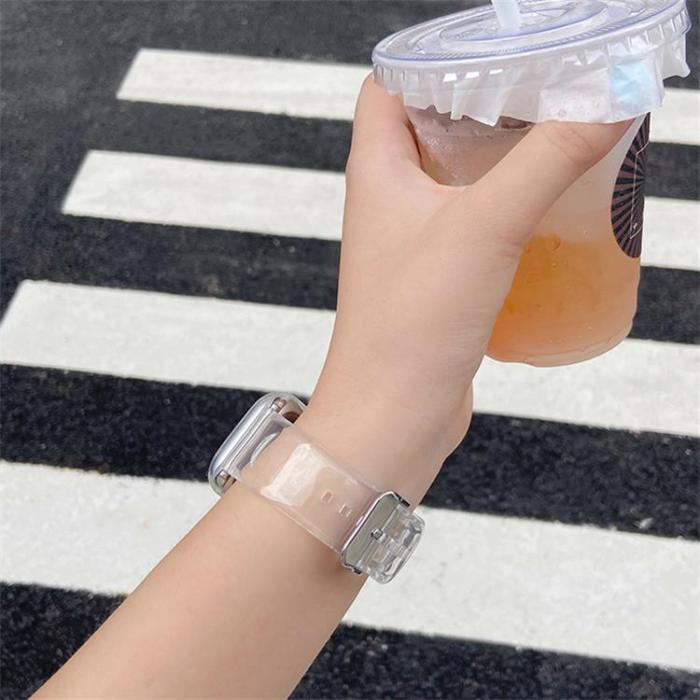 A-One Brand - Apple Watch 4/5/6/7/8/SE (38/40/41mm) Silikon Armband - Clear