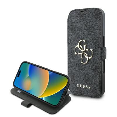Guess iPhone 16 Pro PlÃ¥nboksfodral 4G Metal Logo - Svart