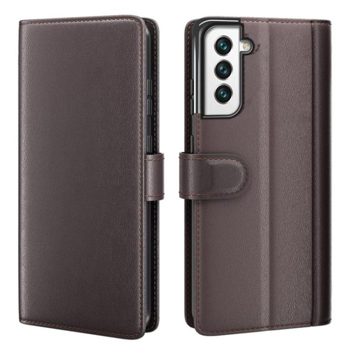 A-One Brand - Magnetisk Äkta Läder Fodral Galaxy S22 Plus - Brun
