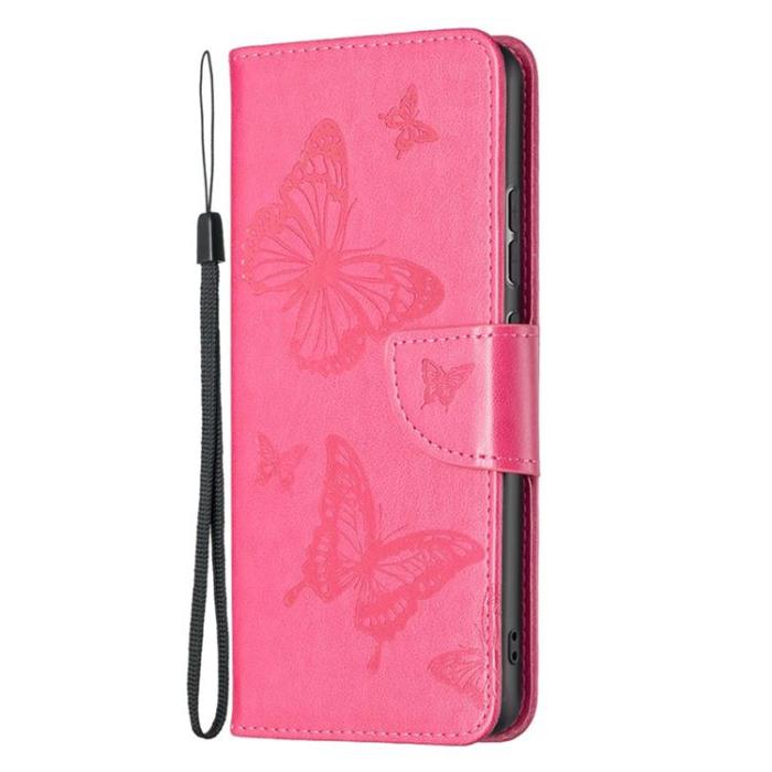 A-One Brand - Butterfly Imprinted Plånboksfodral Xiaomi 12/12X - Magenta
