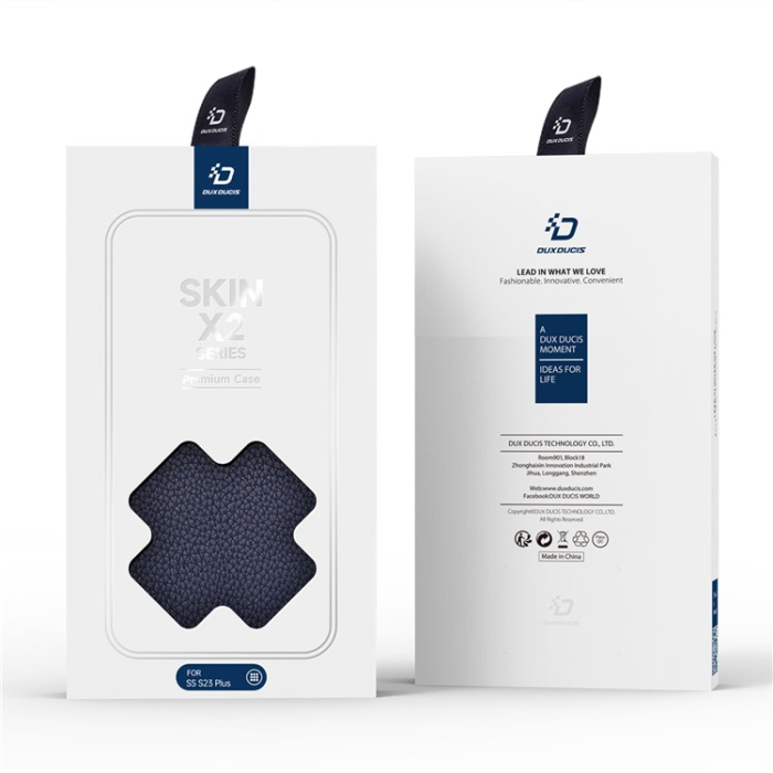 Dux Ducis - Dux Ducis Galaxy S23 Plånboksfodral Skin X2 Magnetic - Blå