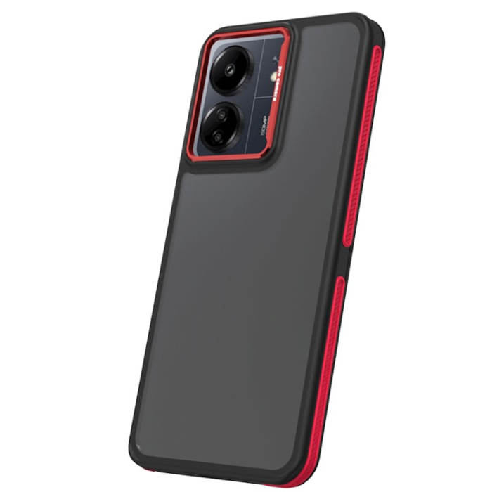 A-One Brand - Xiaomi Poco C65/Redmi 13C 5G/4G Mobilskal Crystal Black - Röd