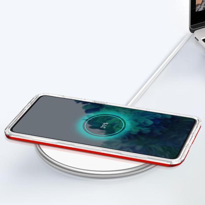 OEM - Galaxy S21 5G Skal Clear 3in1 - Röd