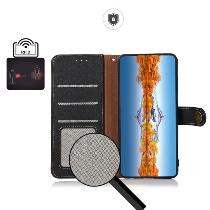 KHAZNEH - Khazneh Äkta Läder Fodral till iPhone 13 Pro - Svart