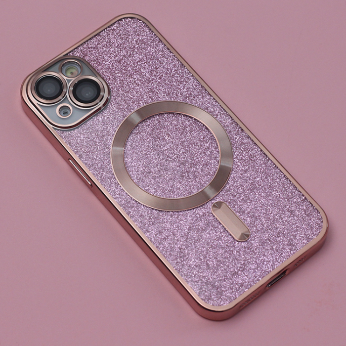 A-One Brand - iPhone 14 Mobilskal MagSafe Glitter Chrome - Rosa