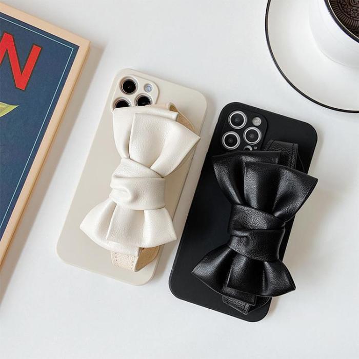 A-One Brand - Bowknot Läderrem TPU Skal iPhone 13 - Vit