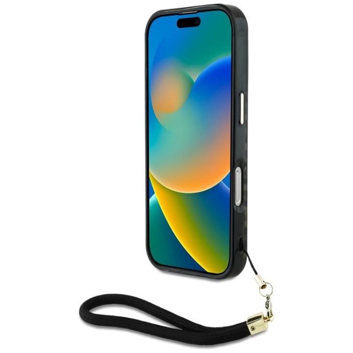Guess - Guess iPhone 16 Pro Max Mobilskal MagSafe IML Leopard Triangle Strap - Brun