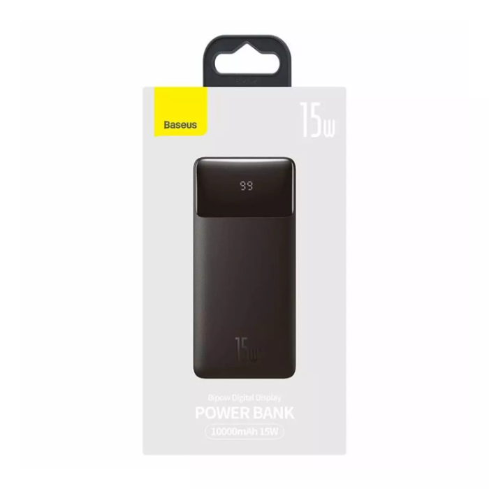 BASEUS - Baseus Bipow Digital Display Powerbank 10000mAh 15W - Svart