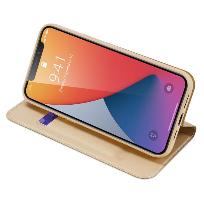 Dux Ducis - Dux Ducis PU Läder Plånboksfodral iPhone 12 Pro Max - Gold