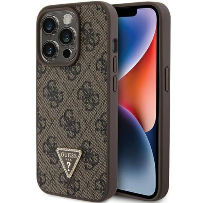 Guess - Guess iPhone 15 Pro Max Mobilskal Triangle Strass - Brun