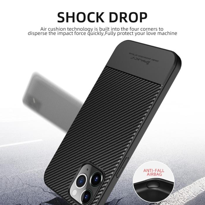 A-One Brand - IPAKY Carbon Fiber Skal iPhone 12 Pro Max - Svart