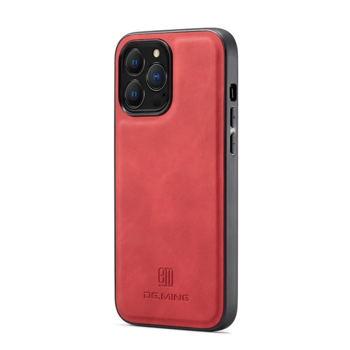 DG.MING - DG.MING iPhone 16 Pro Mobilskal Hybrid Läder - Röd