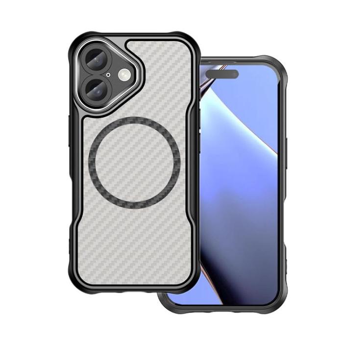 A-One Brand - iPhone 16 Plus Mobilskal MagSafe Defender Carbon - Svart