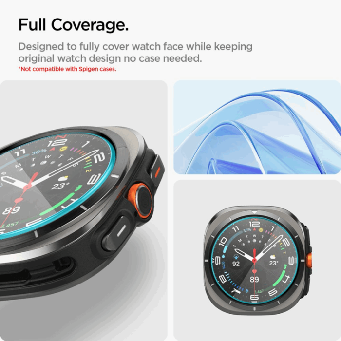 Spigen - [2-Pack] Spigen Galaxy Watch Ultra (47mm) Härdat glas Skärmskydd EZ Fit