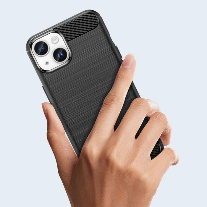 A-One Brand - iPhone 15 Mobilskal Carbon Flexible - Svart
