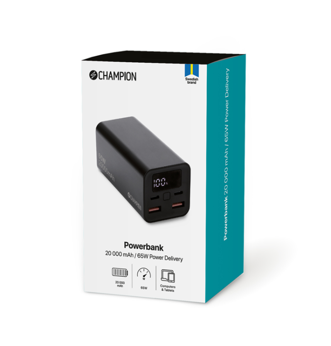 Champion - Champion PowerBank 20000 mAh 65W PD