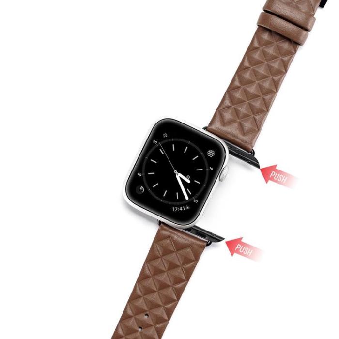 Dux Ducis - Dux Ducis Apple Watch 2/3/4/5/6/7/8/SE (41/40/38 mm) Armband Äkta Läder - Brun