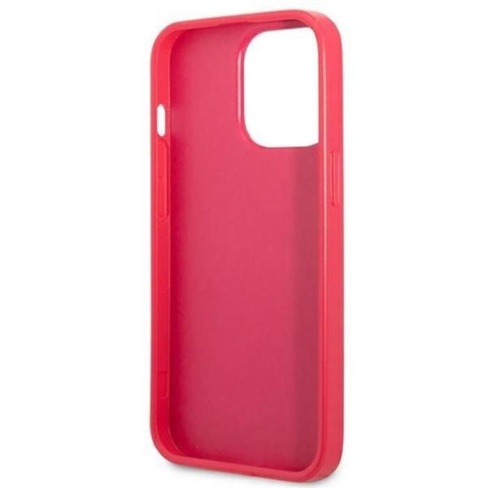 Guess - Guess iPhone 13 Pro Mobilskal Saffiano Small Metall Logo - Rosa