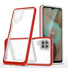 OEM - Galaxy A12 5G Skal Clear 3in1 - Röd