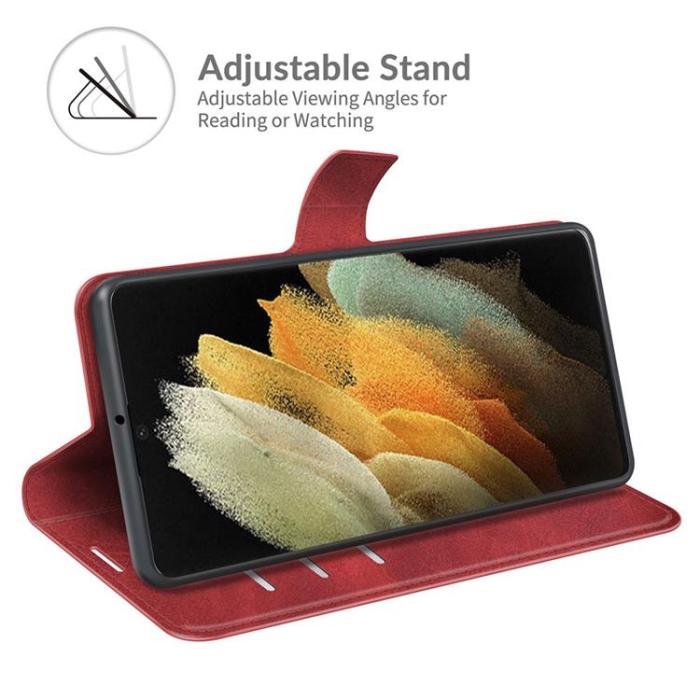 A-One Brand - Flip Folio Fodral Galaxy S22 Ultra - Röd